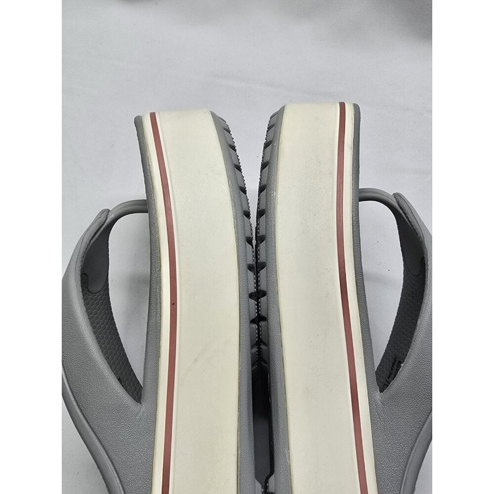 Womens Crocs Crocband Platform Gray Comfort Flip Flops Thong Sandals Size 6 - Picture 9 of 15